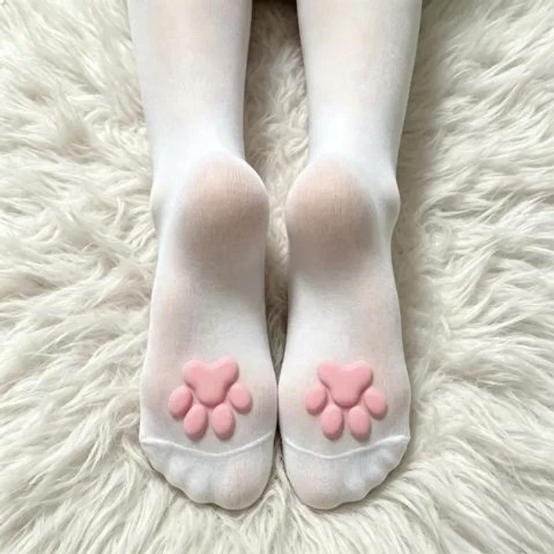 3D Cat Paw Design Sheer Stockings
