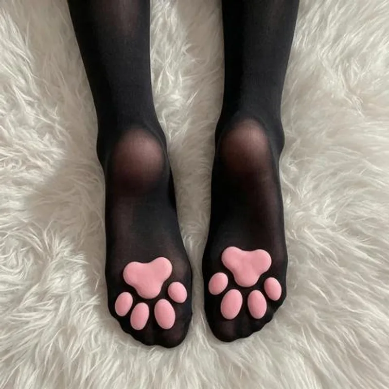 3D Silicone Paw Knee-High Socks