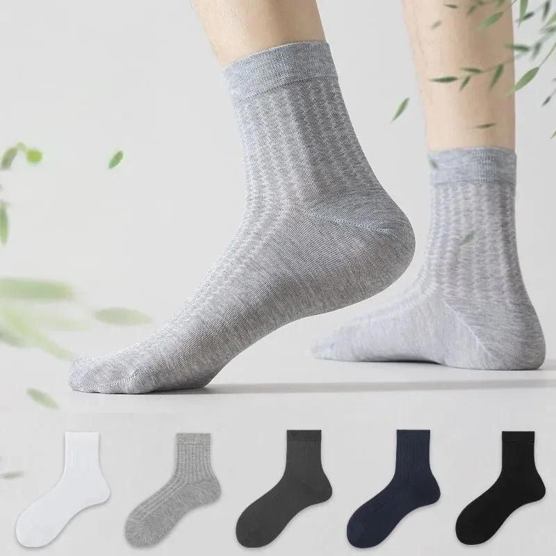 Anti Odour Business Socks Cotton Lycra Crew Mens