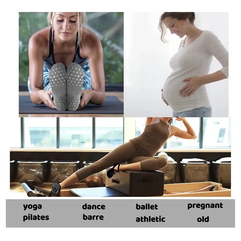 Anti Slip Silicone Sole Barre Pilates Socks Grippy Yoga Socks for Women