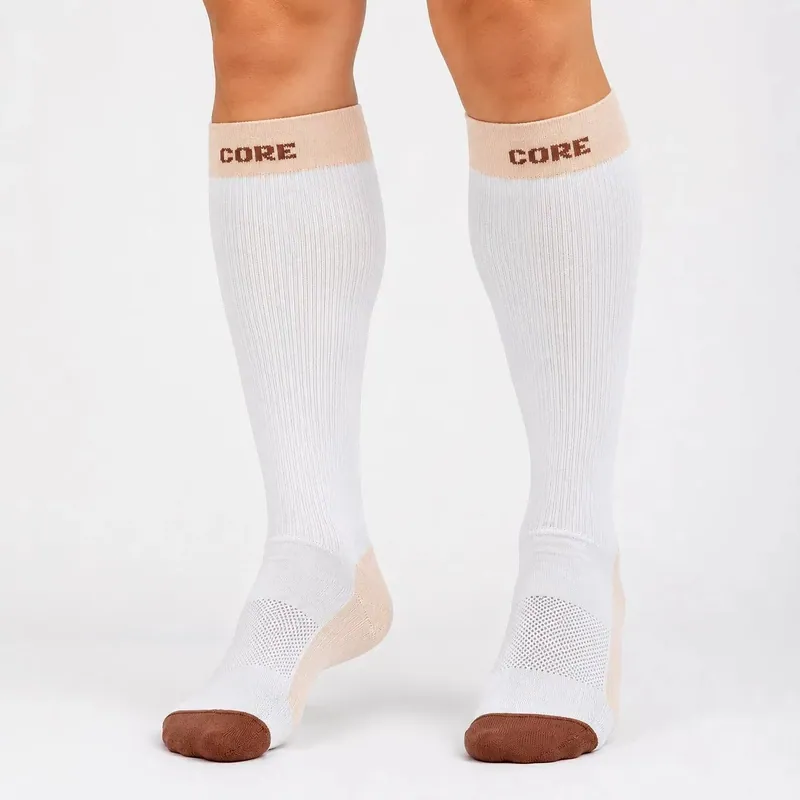 Athletic Compression Calf Socks Reinforced Heel Breathable Mesh Zones Sport Socks OEM ODM Acceptable