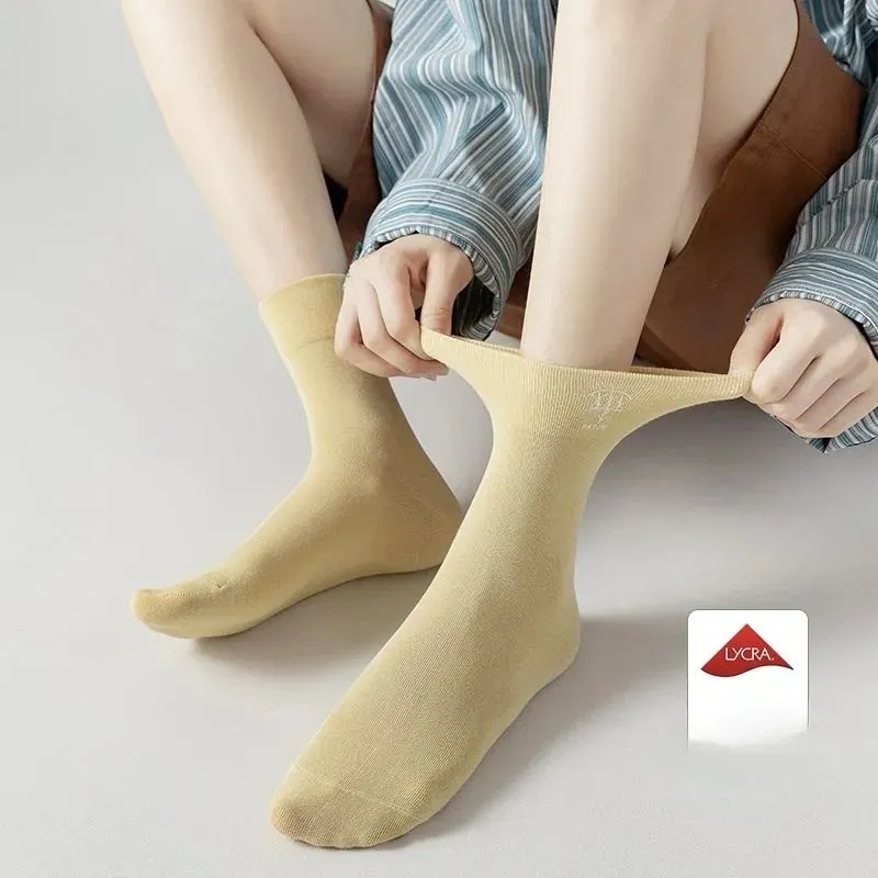 Business Casual Socks for Men Mesh Cotton Lycra Crew
