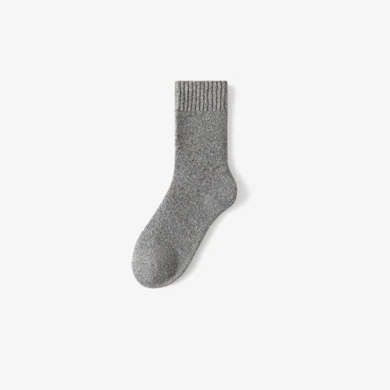 Cold Weather Wool Socks Cozy Knit Mid Height Outdoor