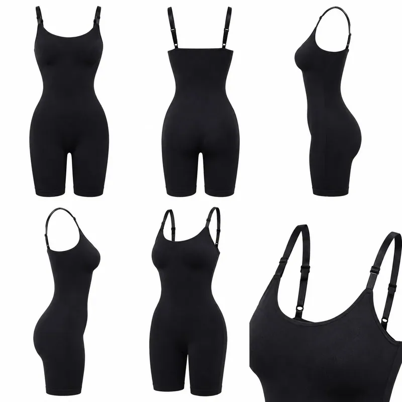 Comfort MID Thigh Body Shaper Bodysuit for Daily Under Dress Wear Multi Color Custom Logo Shapewear