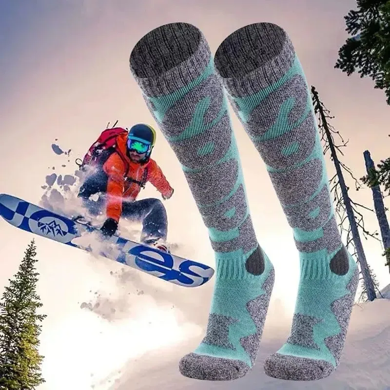 Cozy Terry Knee Ski Footwear Warm Snowboarding Socks