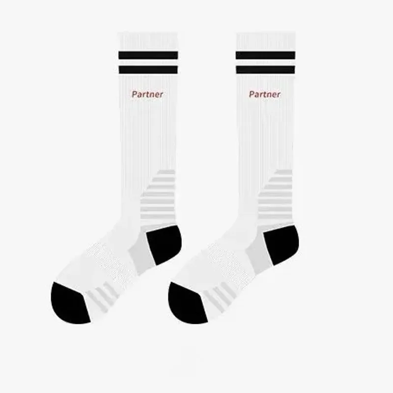 Cushion Stripe Compression Knee Sport Socks Ladies