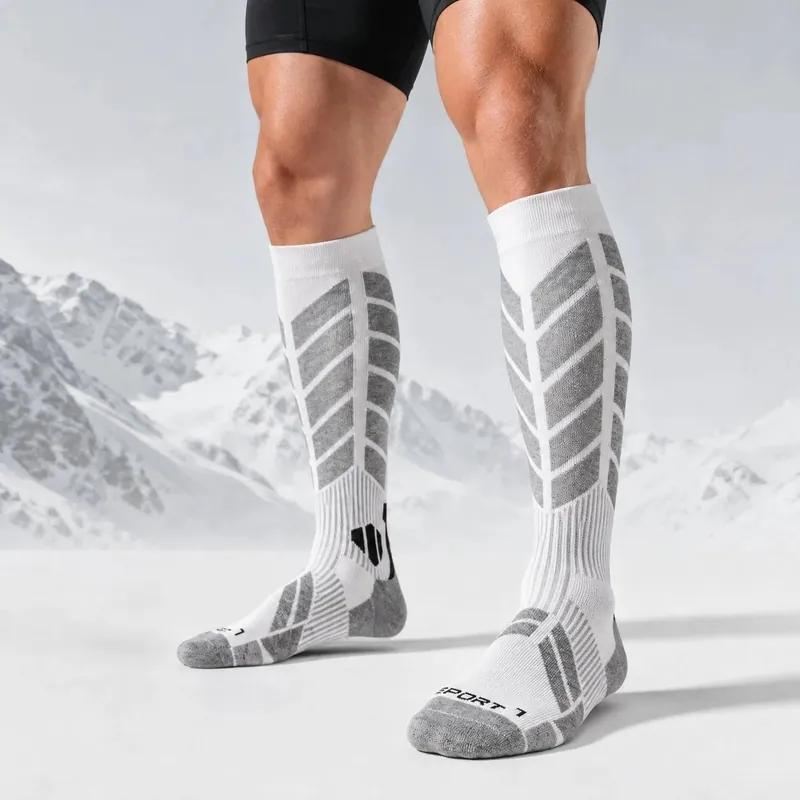 Cushioned Sport Compression Knee High Socks Elastic Snug Cuff Anti Friction Seamless Toe Custom