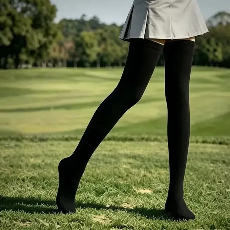 Custom Logo Women Over Knee Long Golf Socks Skin Friendly Ladies Sports Socks