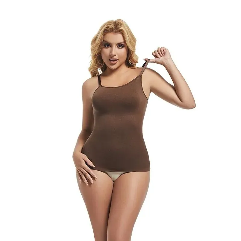 Custom Logo Women Spaghetti Strap Shapewear Camisole Tummy Control Tank Top Multi-Color