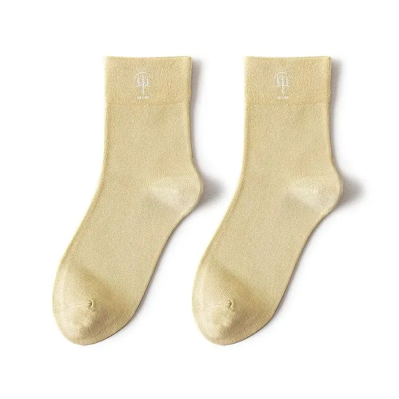 Daily Casual MID Calf Socks Cotton Lycra Fabric Breathable Mesh Socks Men Women