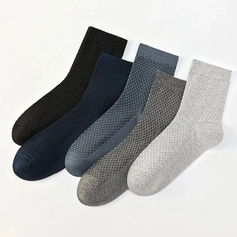 Elastic Bamboo Dress Socks Mens Sweat Free Crew