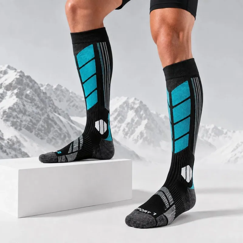 Elastic Cuff Sport Compression Socks Breathable Moisture Wicking Left Right Ergonomic Fit Socks