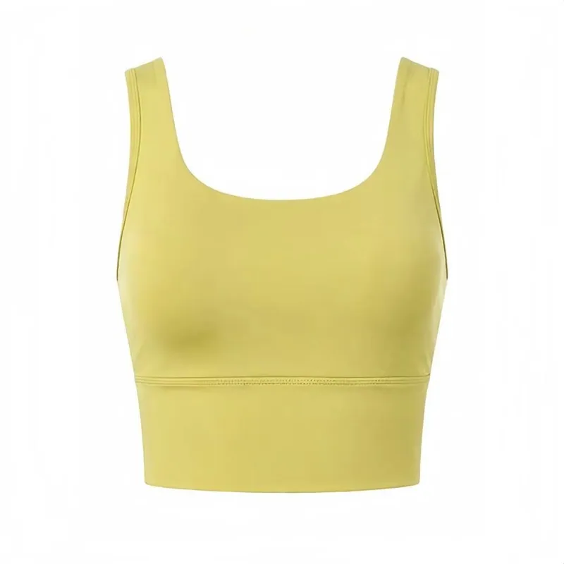 In Stock Custom Long Line Racerback Sports Bra Buttery Soft High Support Yoga Workout Crop Top
