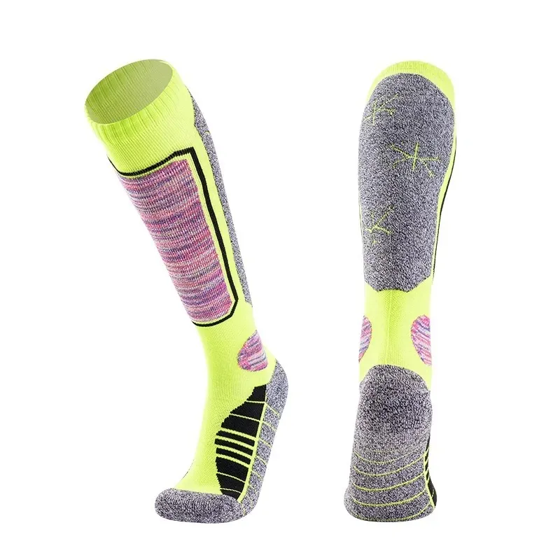 Jacquard Padded Knee Ski Socks Terry Sports Making