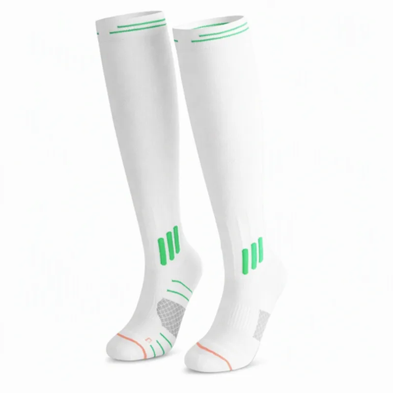 Ladies Ribbed Compression Sport Knee-High Socks Non-Slip Silicone Pad Socks