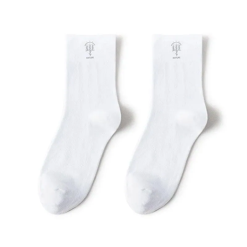 Lycra Cotton MID Calf Socks for Men Women Breathable Mesh Soft Comfort Daily Wear Socks