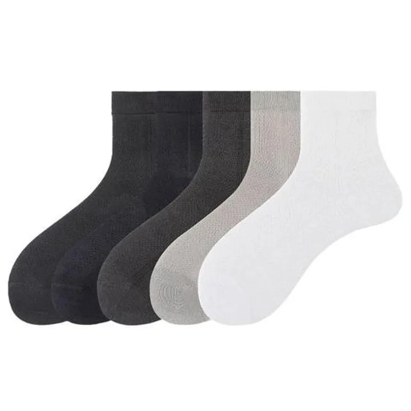 Mesh Knit Cotton Mid Calf Socks for Men