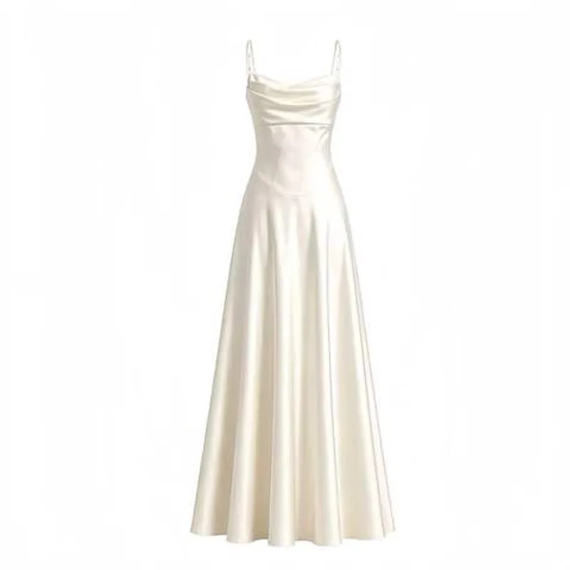 Satin Spaghetti Strap Maxi Slip Dress