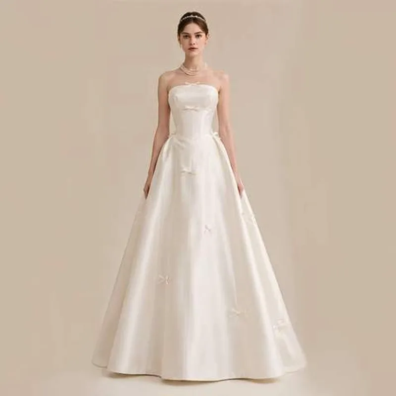 Strapless Satin Wedding Dress