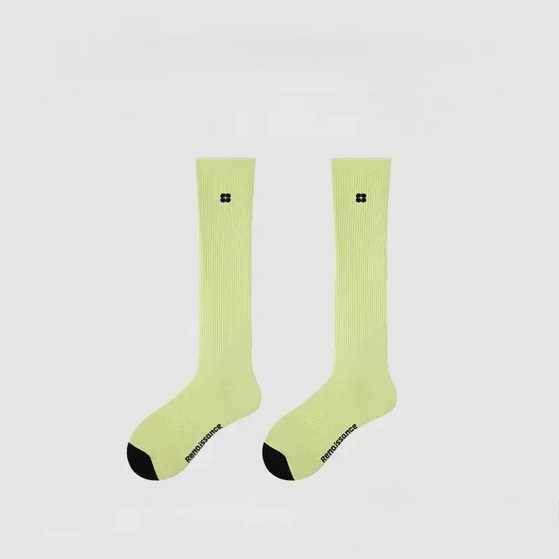 Two Tone Striped Rib Knee Socks Athletic Ladies Wear