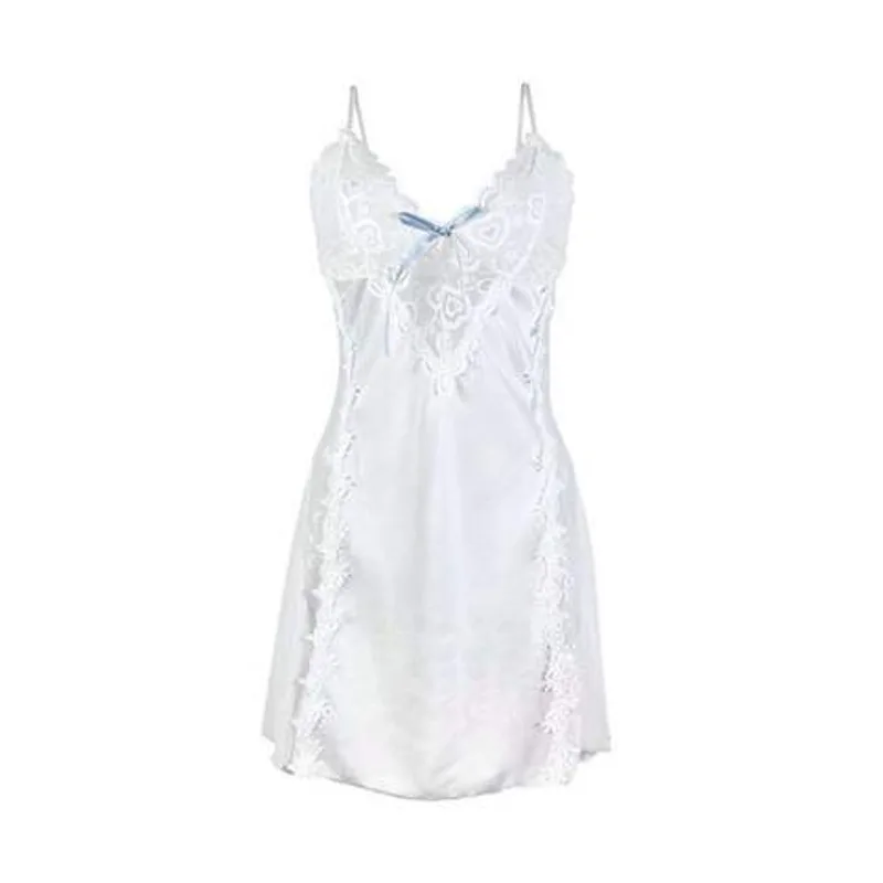 Women Satin Lace Slip Nightgown