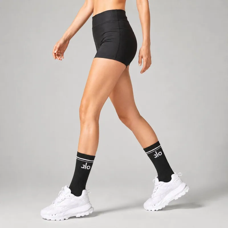 Women Vertical Ribbed Athletic Socks Custom Logo Casual Socks