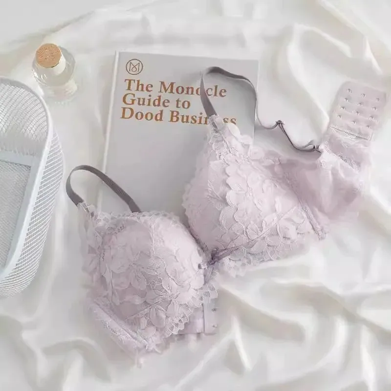 Women's Lace Underwire Push up Bra, Floral Embroidered Sexy Everyday Lingerie